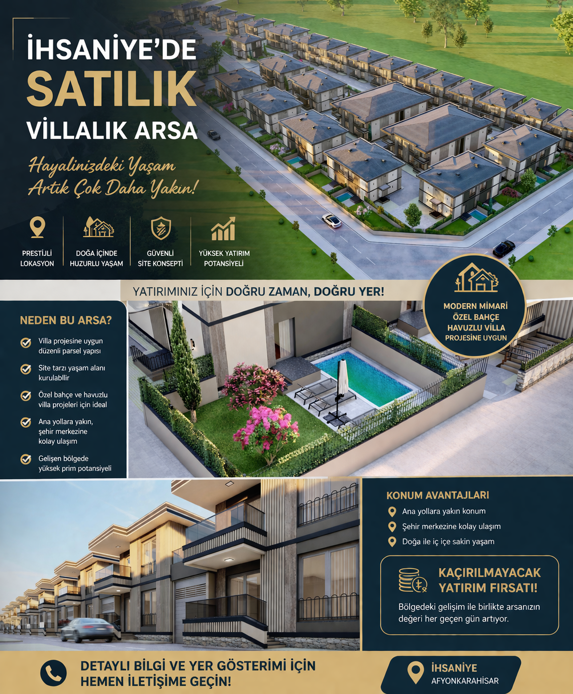 İHSANİYEDE SATILIK VİLLALIK ARSA